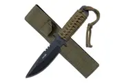 Survivor Reverse Serrated Fixed Blade Knife Black 7.5" (K-HK-7525)