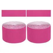 2Pcs 3.9inch x 164ft Bulletin Board Border, Rose Red (1.3mm)