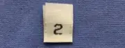 100Pcs White Taffeta Woven Clothing Letter Size Tab Tag Label Number 2 TWO