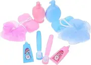 ibasenice Safe Doll Bathroom Set Mini Toothbrush Doll Toys and Accessories for Girls' Pretend Play