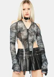Cloudy New Love Tie Dye Crop Top