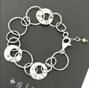 Silpada Sterling Silver Hammered ‘PAPER CHAIN’ Circle Links Bracelet B1217