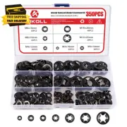 350PCS Internal Tooth Star Lock Washers, Push Nuts Assortment, Press on Retainin