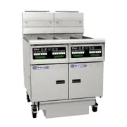 Pitco Electric Fryer Split Tank , Computer Control, Filter Drawer On Casters, Flush Hose, Double Fryer Bank On Casters SE14T-C/FD/FF