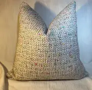 20”sq ZINC TEXTILES, UK Z474/01 BEAUX Calico Bouclé Weave Fabric PILLOW COVER