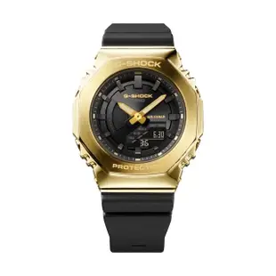 【CASIO 卡西歐】G-SHOCK 黑金時尚 高貴奢華 金屬錶殼 八角形錶殼(GM-S2100GB-1A)