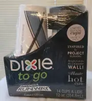 Project Runway Limited Edition Dixie to Go Cups Designer Haute 14 Cups Lids New