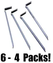 (6) 4 packs Suncast SS400 Metal Edging Anchor Hold Down Stakes 24 total stakes