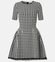 [McQueen] McQueen Houndstooth jacquard minidress AU 14 black
