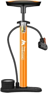 Mingzhe Bike Pump with Gauge Multi-Functional Portable Inflator for Bicycles and Cars 160PSI with High-Pressure Gauge and Three-in-One Nozzle Air Pump