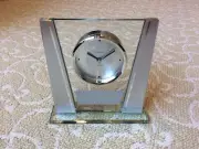 Danbury Things Remembered Fancy Modern Shelf Clock Quartz Glass NEW