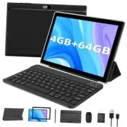 10 inch Tablet Android 12, 2 in 1 Tablet with Keyboard, 4GB+64GB Tablet Black