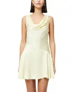 French Connection Oona Yellow Satin Asymmetric Mini Dress