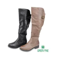 在飛比找Yahoo奇摩購物中心優惠-GREEN PINE低溫必穿保暖舒適羊皮粗跟長靴共2色 (0