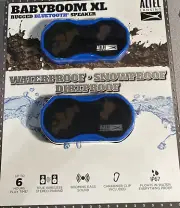Altec Lansing Baby Boom XL - Waterproof Bluetooth Speaker - 2 Pack, Blue New