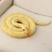 Lifelike Snake Stuffed Animal Soft Filled Snake Toy 190 cm Long Fake Snake Plush Realistic Plush Snake Prank Toy, Children's Toy Gift (Yellow)