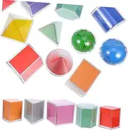 HOODANCOS Shapes Set for Kids 3d Geometric Solids Translucent Light Table Manipulatives for Math Learning