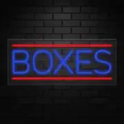 Boxes Sign for Business Displays | LED Flex Neon | 32"W x 13"H x 1"D