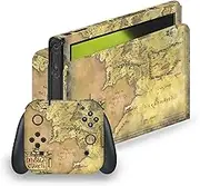 Head Case Designs Officially Licensed The Lord of The Rings The Fellowship of The Ring Map of The Middle Earth Graphic Art Vinyl Sticker Gaming Skin Decal Cover Compatible with Nintendo Switch OLED