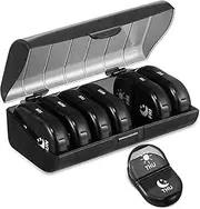 Fullicon Weekly Pill Organiser 2 Times a Day, 7 Day Pill Organiser for Am Pm, Large Pill Box for Travel, Medicine Organiser with Large Compartments for Vitamins, Supplements & Fish Oil (Black)