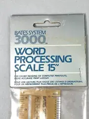 Bates System 3000 Ruler 15" Word Proessing Scale 3061 WP Japan Vintage NOS
