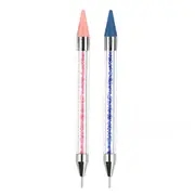 Dotting Pen Dual Ended Rhinestone Picker Wax Pencil Manicure Nail Art Tool - 2pcs