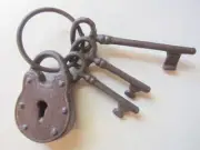 Old West Jail Keys w/ Padlock Bronze Skeleton Full Size Collectable (Replica)