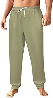 [Generic] Men's Sweatpants, Deep Muted Khaki-158, Polyester Joggers, Sweatpants Jogging Pants for Workout Running