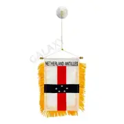 Netherland Antilles Flag Mini Banner / Double Sided Mini Car Window Flag