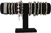 Justsoso T-Bar Bracelet Holder,Bracelet Display Stand For Selling,Jewelry Organizer Watch Rack For Show (Black Velevt)