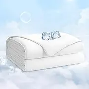 EASELAND King Tencel Cooling Comforter for Hot Sleepers - Double-Sided Lightweight and Breathable Fabric for Night Sweats - All Season Cooling Blanket Machine Washable（108x90in, Withe）