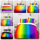 Rainbow Doona Quilt Duvet Cover Set Pillowcase Single Double Queen Size Bed