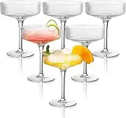 6 Pcs Coupe Glasses,10 oz Clear Martini Vintage Cocktail Galssware, Pefect for Coupe Bowl Stemmed Cocktail Glasses, Elegant Party Glassware, Dishwasher Safe