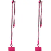 2x Urban Products Nylon Two Tone Universal Phone Cord Sling Adjustable Fuscia