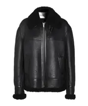 Saint Laurent Zip-Up Drop Shoulder Aviator Jacket FR34,FR36,FR38 Black