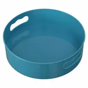 Blue Round Rotating Storage Organiser Revolving Condiment Rack Lazy Susan