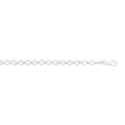 Silver Man-made Pearl & Bead 18+2cm Bracelet in White