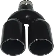 1PCS Universal Double Rear Exhaust Tip Stainless Steel Tail Pipe Dual Outlet Muffler Pipe Silencer Car Accessor