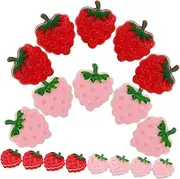 Strawberry Craft Charms 20pcs Resin Flat Back Charms Aesthetic Decor for Projects Hair Accessories
