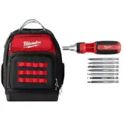 Ultimate Jobsite Backpack 15 in. 9-in-1 Square Drive Ratcheting Multi-Bit