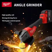 Milwaukee 18V Battery Brushless Angle Grinder 3 Gears 125mm Electric Cordle