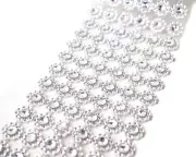 10YD Diamond Bling Mesh Rhinestone Ribbon Wrap Diamond Wedding Decoration 4"