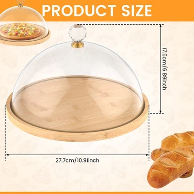 Round Cake Stand Cake Holder with Acrylic Lid Dessert Display Stand for xicSD