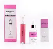 [Skinosense] Lip Booster Set, Hydra Derma Roller 3.0 with 105 Needles & Lip Booster Serum, for Visibly Fuller Lips, Smooths Fine Lines, with Natural Ingredients, Vegan & Cruelty Free