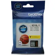 Brother LC431XLY Ink Cartridge - Yellow High Yield - 500 Pages - for Brother MFCJ1010DW / DCPJ1050DW Printer [LC431XLY]