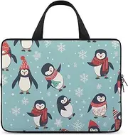 Laptop Case Sleeve Shockproof Computer Carrying Bag Winter Christmas Penguins Notebook Case Cover Laptop Bag Water Resistant Computer Cases Tablet Briefcase for Travel Business 12 Inch