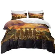 Animals Art Sunset Meerkats Suricate Quilt Cover