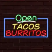 NEW "OPEN TACOS BURRITOS" w/BORDER 33x18 INCH LED FLEX WINDOW INDOOR SIGN 35577