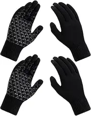 TOBEHIGHER Winter Gloves - Gloves for Women Cold Weather, Touch Screen Winter Gloves Women Warm Alpaca Fleece Knit Gloves