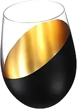 GRIRIW Stemless Egg Shaped Cocktail Glass Cup Transparent Drinking Glass for Wine Whiskey and More for Home Office and Parties and Comfortable to Hold
